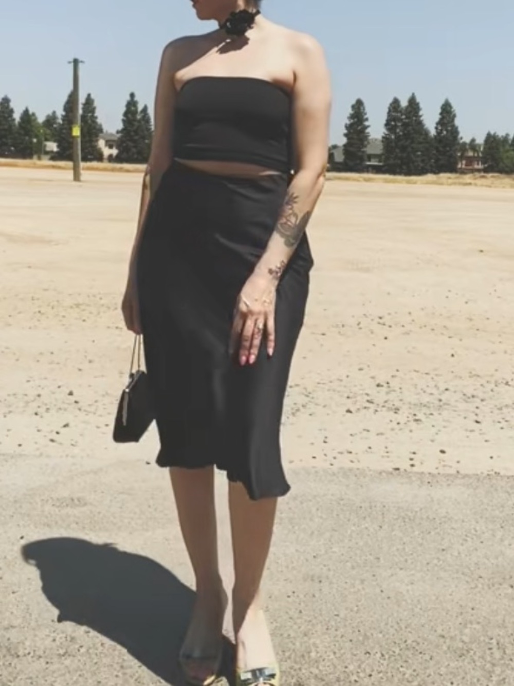 Express satin midi skirt